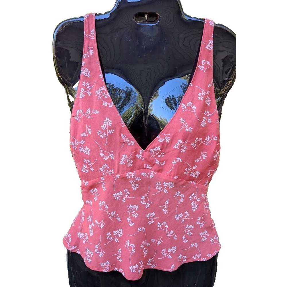 Abercrombie & Fitch Women Babydoll Tank Top XS Summer Silky Dainty Romantic Cute
